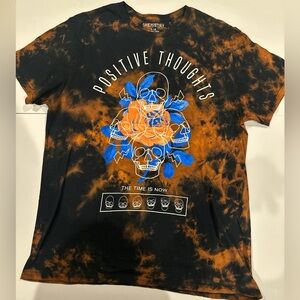 Chemistry Black and Orange Tie-Dye Graphic Tee - Adult Large